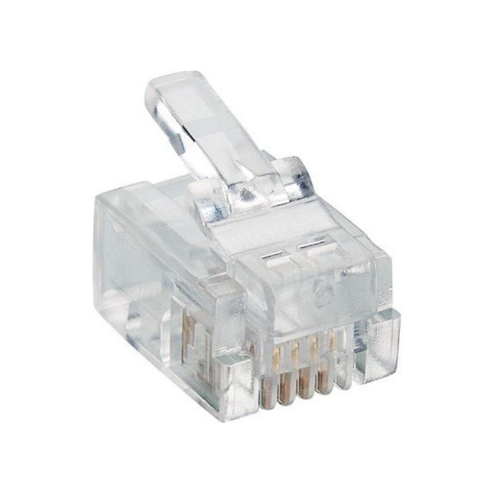 CONNETTORE PLUG TELEFONICO RJ11 6P4C (CONF. 50PZ) (CV-LAN-054)