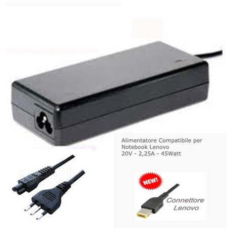 ALIMENTATORE 45W PER NB LENOVO 20V 2,25A (TC-7018)