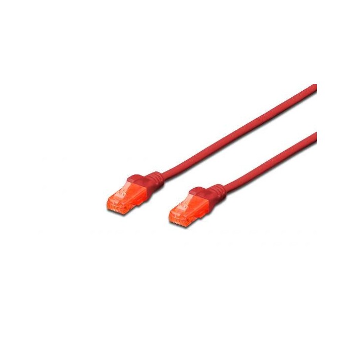 CAVO DI RETE DRITTO NON SCHERMATO CAT.6E 2 MT ROSSO (DK1614020R)