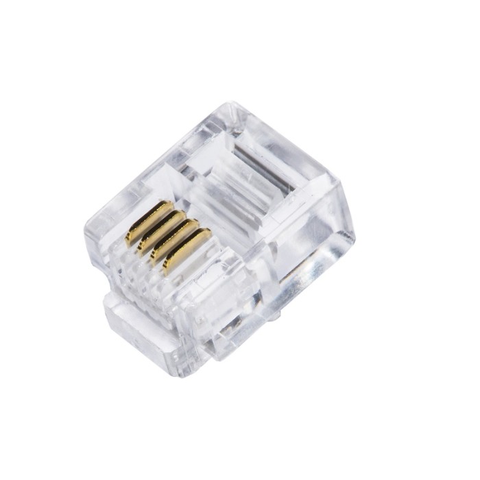 CONNETTORE PLUG TELEFONICO RJ11 6P4C (CONF.100PZ) (LKPL64)