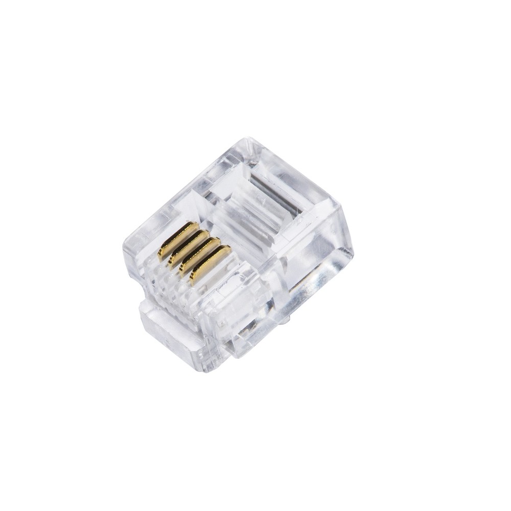 CONNETTORE PLUG TELEFONICO RJ11 6P4C (CONF.100PZ) (LKPL64)