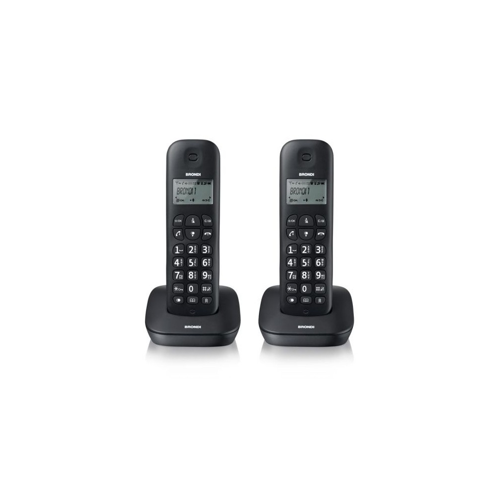 TELEFONO CORDLESS GALA TWIN NERO - 2 TELEFONI