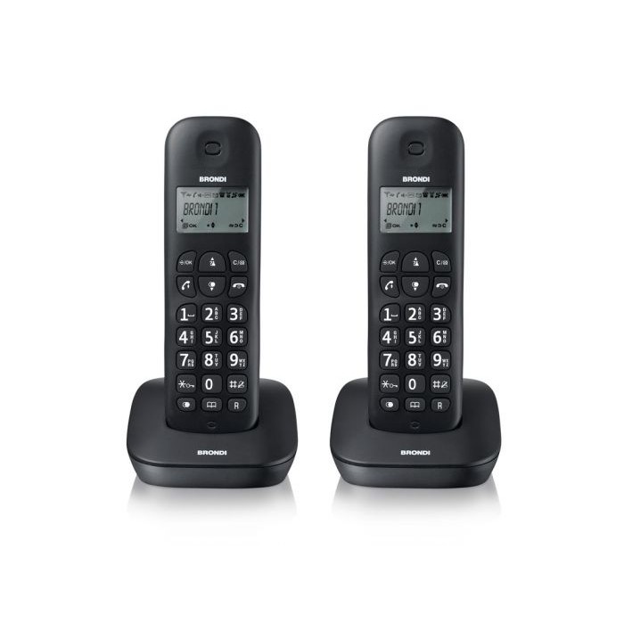 TELEFONO CORDLESS GALA TWIN NERO - 2 TELEFONI