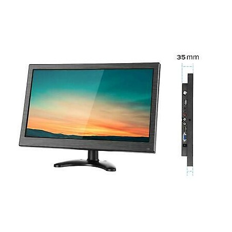 MONITOR 13.3" HD PER TELECAMERE DISPLAY LED HDMI-VGA-BNC-USB-AV