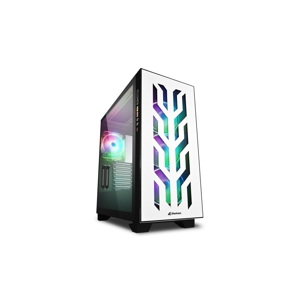 CASE GAMING ELITE SHARK CA300T RGB ATX VETRO TEMPERATO BIANCO