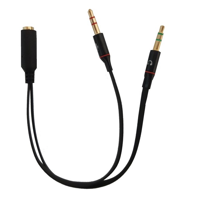 SDOPPIATORE AUDIO PER CUFFIE E MICROFONO SU SMARTPHONE - 1F 3,5MM - 2M 3,5MM