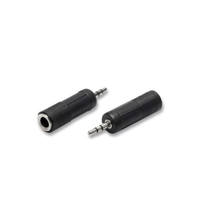 ADATTATORE AUDIO SPINA JACK MASCHIO 3.5MM + PRESA JACK FEMMINA 6.35MM (5/02)