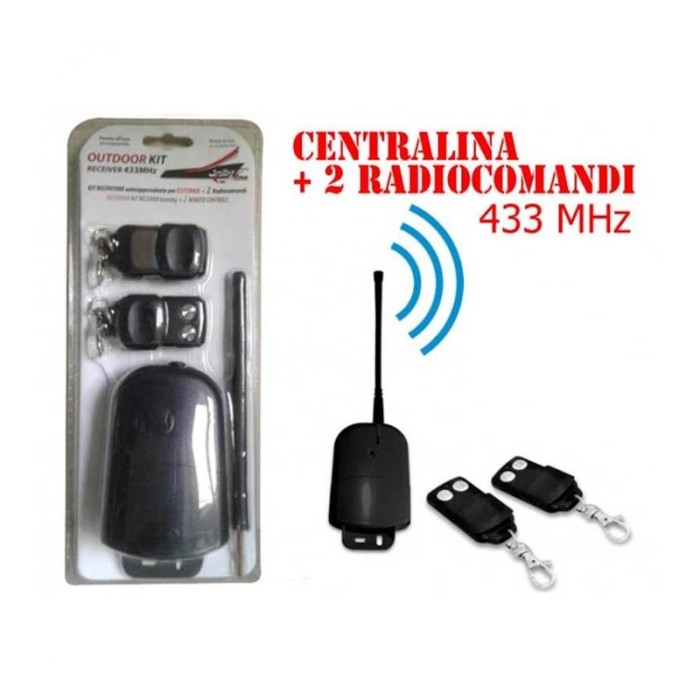 KIT RICEVITORE DA ESTERNO 433MHZ 2 TELECOMANDI (JJ-JS-084-1)