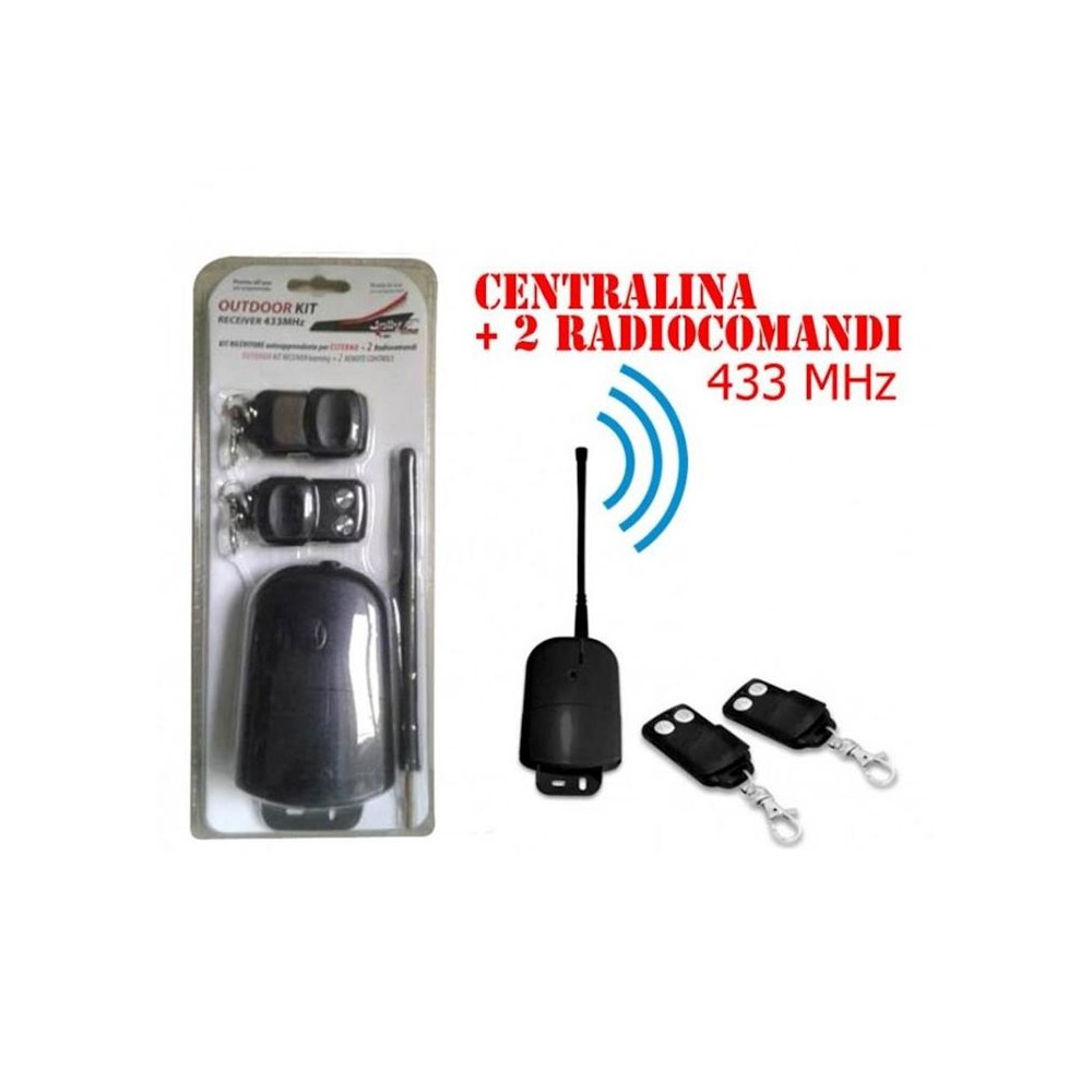 KIT RICEVITORE DA ESTERNO 433MHZ 2 TELECOMANDI (JJ-JS-084-1)