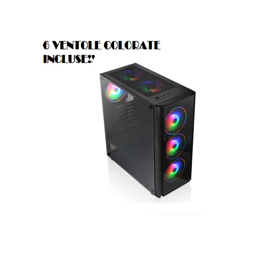 CASE GAMING TX-192-11 M-ATX CON 6 VENTOLE COLORATE INCLUSE