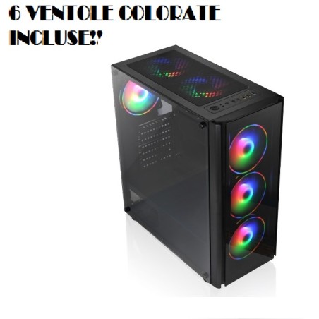 CASE GAMING TX-192-11 M-ATX CON 6 VENTOLE COLORATE INCLUSE