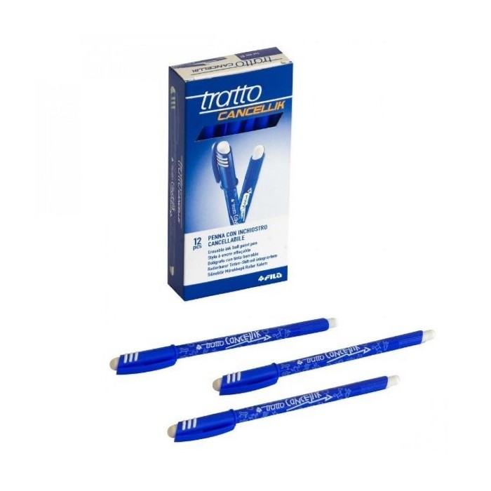 PENNA CON INCHIOSTRO CANCELLABILE TRATTO CANCELLIK - 12 PZ - BLU (F826101)