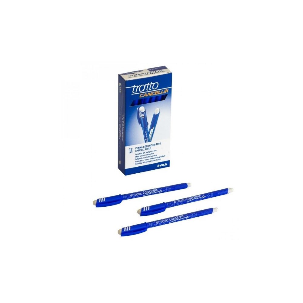 PENNA CON INCHIOSTRO CANCELLABILE TRATTO CANCELLIK - 12 PZ - BLU (F826101)