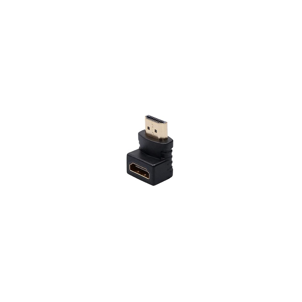 ADATTATORE SPINA HDMI (19PIN) A PRESA HDMI (19PIN) 90 GRADI DORATO