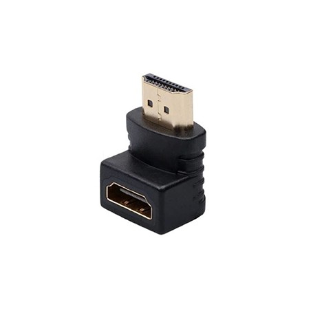 ADATTATORE SPINA HDMI (19PIN) A PRESA HDMI (19PIN) 90 GRADI DORATO