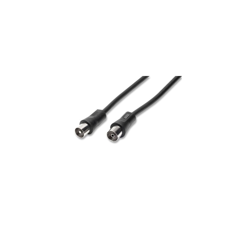 CAVO ANTENNA TV MASCHIO/FEMMINA SPINA PRESA IEC 75 OHM - 2 MT NERO