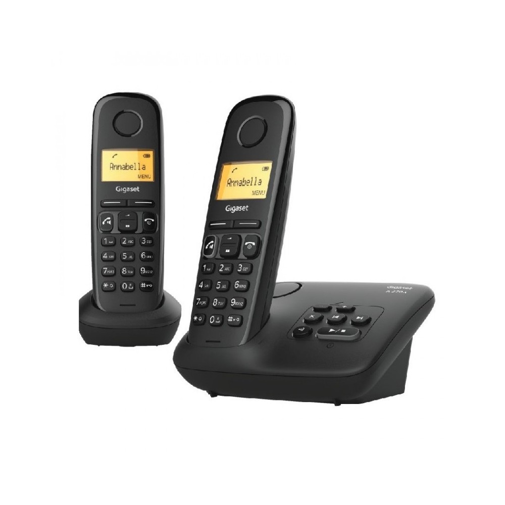 TELEFONO CORDLESS GIGASET A270A DUO NERO VIVAVOCE (SIEA270ADUO)