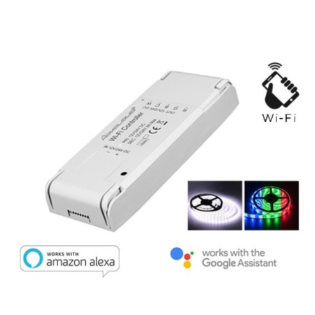 CONTROLLER STRISCE LED WIFI 12-24V RGB + WHITE (AS-SL1)