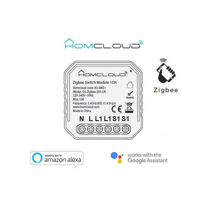 MODULO INTERRUTTORE 1 CANALE ZIGBEE (AS-SMZ1)