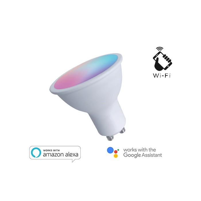 LAMPADA LED FARETTO GU10 AD INCASSO RGB + BIANCO CALDO DIMMERABILE 5.5W (EE-45WG10)