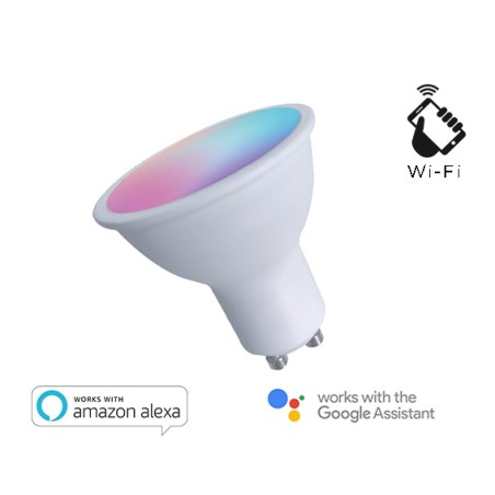 LAMPADA LED FARETTO GU10 AD INCASSO RGB + BIANCO CALDO DIMMERABILE 5.5W (EE-45WG10)