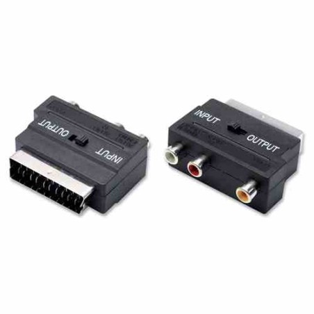 ADATTATORE MONOBLOCCO SCART-3 RCA COMMUTATORE INPUT OUTPUT