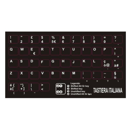 ADESIVI TASTIERA ITALIANA STICKERS NETBOOK/NOTEBOOK - TASTI PICCOLI ITA