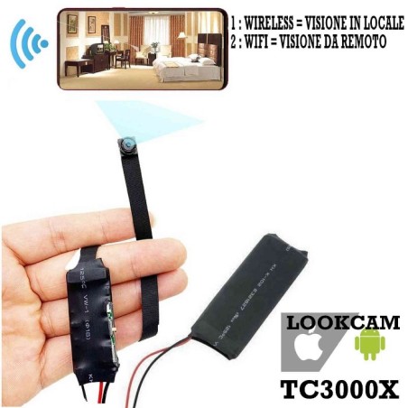 TELECAMERA SORVEGLIANZA MICRO SPY CAM TC3000X WIFI