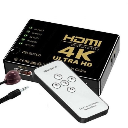 COMMUTATORE SWITCH HDMI 1.4B 5 PORTE ULTRA HD 4K (Q-501K)