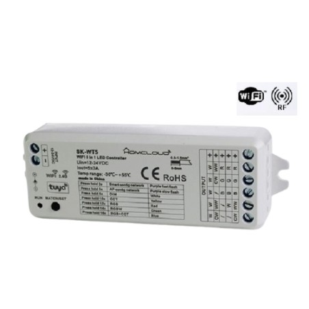 RICEVITORE DIM 12/24V DC, 5CH*3A, WI-FI+RF2.4G RGB+CCT (SK-WT5)