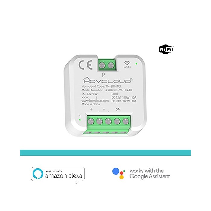 MODULO PULSANTE RELE' WI-FI 12/24V - 1 CANALE DA INCASSO (TN-SBM1CL)