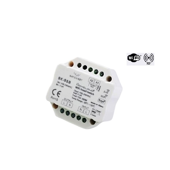 MODULO SMART PULSANTE 220V AC 1CHX1.5A WI-FI+RF 2.4G (SK-SSB)