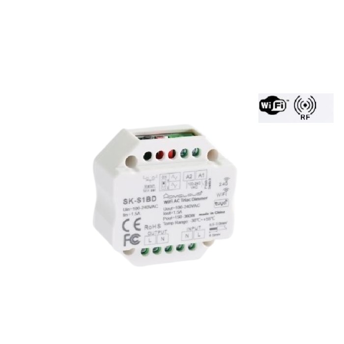 MODULO SMART DIMMER 220V AC TRIAC 1CHX1.5A WI-FI+RF 2.4G (SK-S1BD)