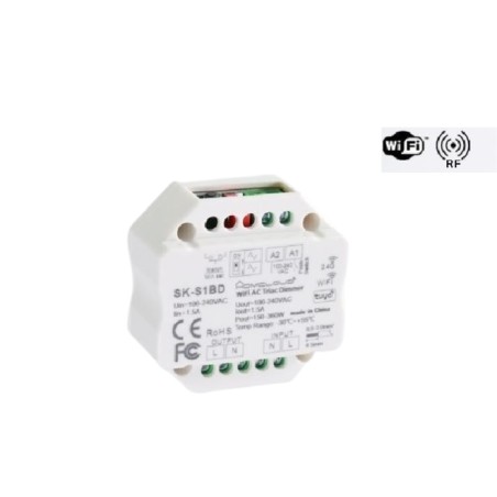 MODULO SMART DIMMER 220V AC TRIAC 1CHX1.5A WI-FI+RF 2.4G (SK-S1BD)