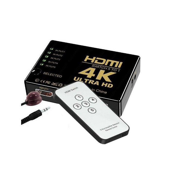 COMMUTATORE SWITCH HDMI 1.4B 5 PORTE ULTRA HD 4K (Q-501K)