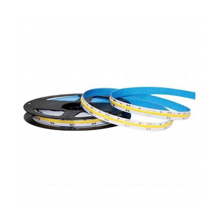 STRISCIA LED VT-512 1000LM/MT 24V COB STRIP 5MT 12W/MT BIANCO FREDDO 6000K (2651)