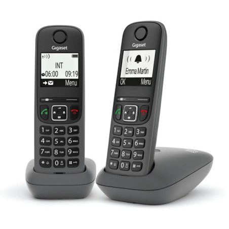 TELEFONO CORDLESS GIGASET AS490 DUO NERO (L36852-H2810-K133)