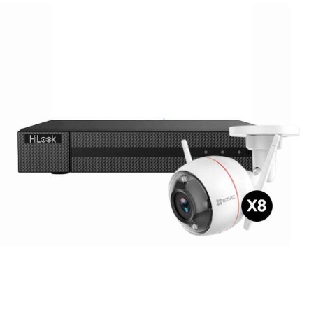 KIT SISTEMA DI SORVEGLIANZA NVR 16 CAN. (BRANDIZZATO HILOOK - IMPORTATO DA HIKVISION ITALIA) NVR-116MH-C (COMPAT. EZVIZ) + 8X TE