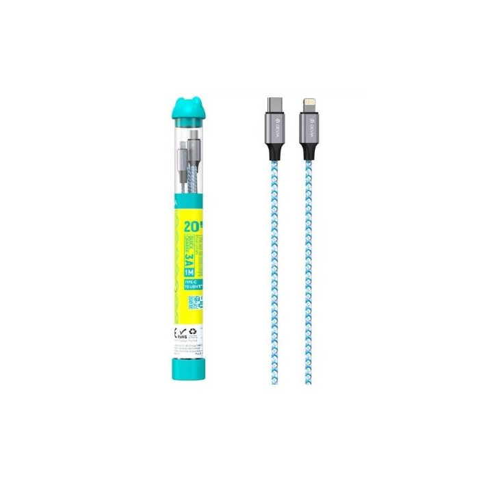 CAVO RICARICA RAPIDA BUBBLE TIPO-C LIGHTNING 3A - 1MT (DETACLP297A)