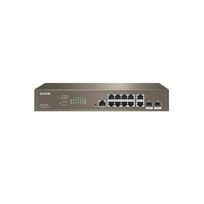 SWITCH RETE 10 PORTE TEG5312F GESTITO L3 GIGABIT ETHERNET (10/100/1000) E 2 PORTE SFP BASE-X 1000 MBPS