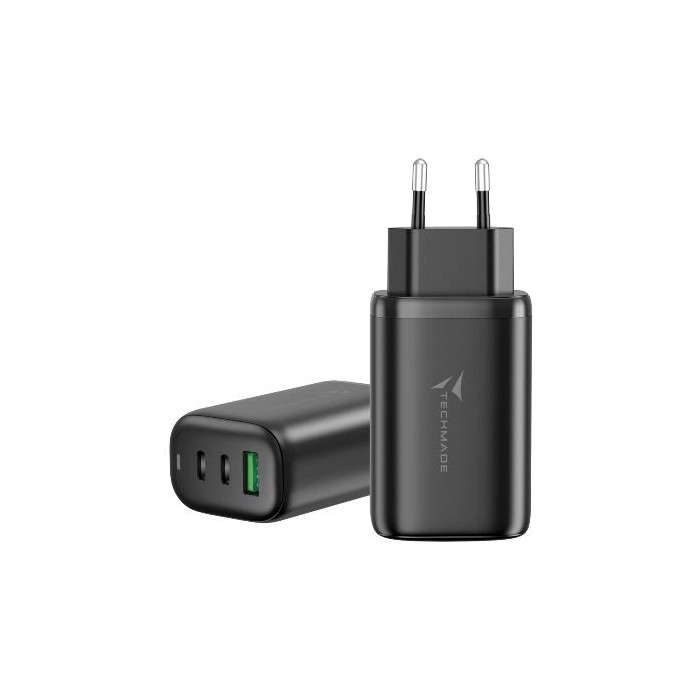 CARICABATTERIE USB-C/USB-A 65W FAST CHARGE (TM-P937-BK) NERO