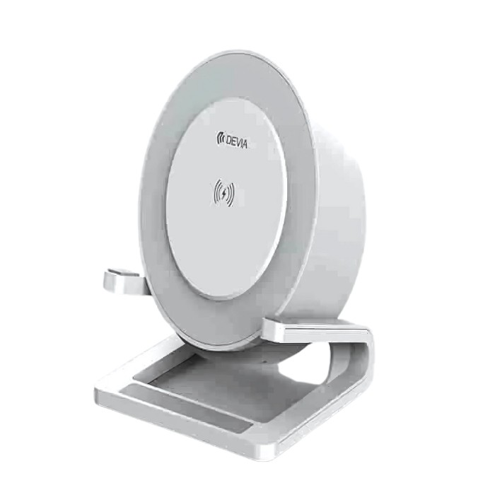 ALTOPARLANTE SPEAKER DA TAVOLO CON RICARICA WIRELESS 5W E FUNZIONE LAMPADA DA NOTTE EM054 - BIANCO