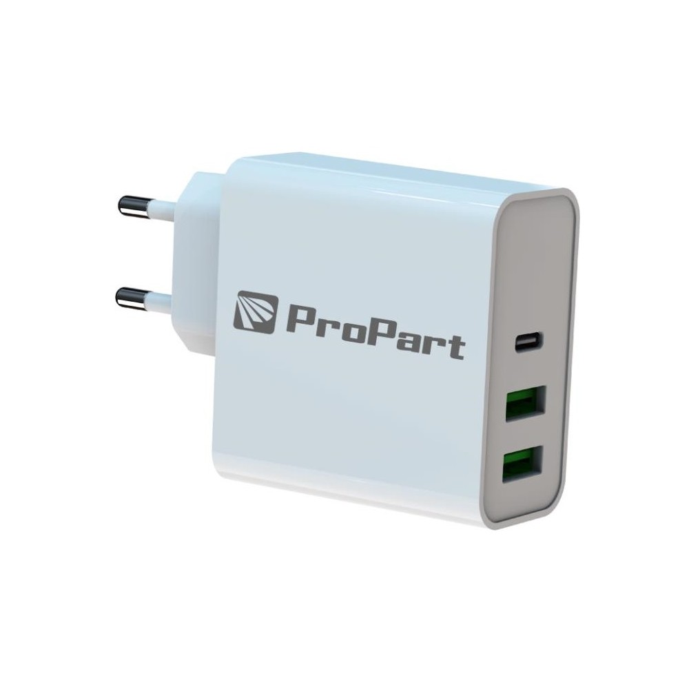 CARICABATTERIE DA PARETE 65W 2X USB-A + 1X TYPE-C (EK-PD-06)