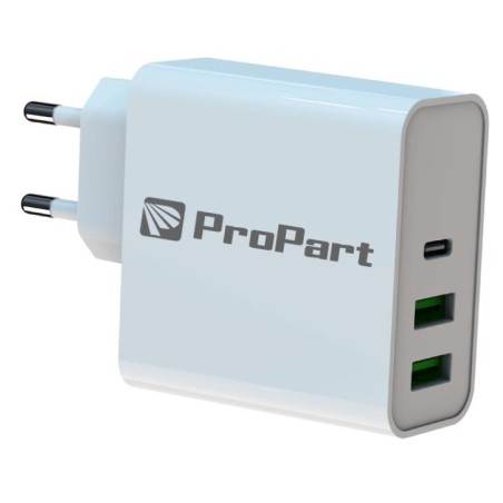 CARICABATTERIE DA PARETE 65W 2X USB-A + 1X TYPE-C (EK-PD-06)