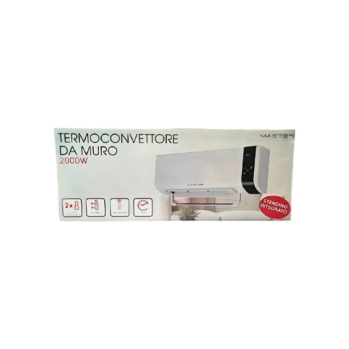 TERMOCONVETTORE ELETTRICO DA MURO 2000W TCP3510R A PARETE