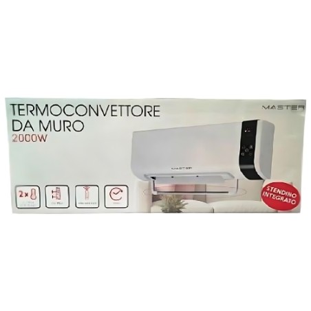 TERMOCONVETTORE ELETTRICO DA MURO 2000W TCP3510R A PARETE