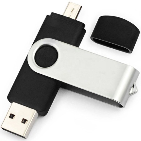 PEN DRIVE 8GB NERA BULK TYPE-A/TYPE-C - IDEALE PER SERIGRAFIA - USB-A/C