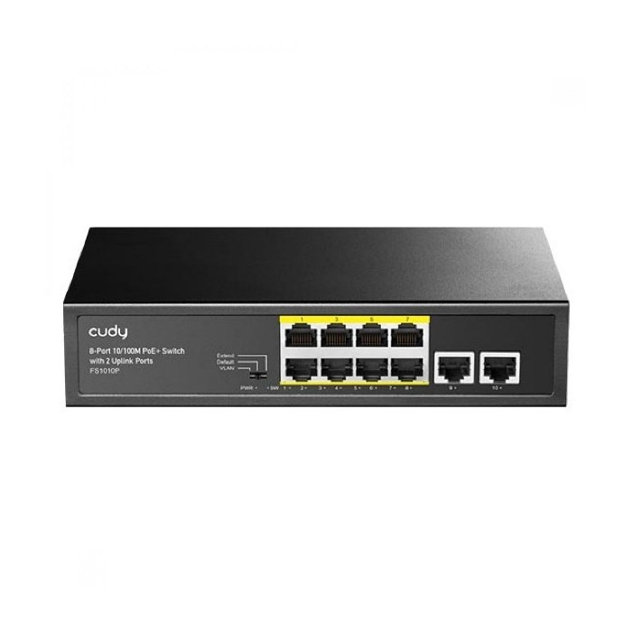 SWITCH RETE 8 PORTE POE + 2 PORTE UPLINK 10/100MBPS 120W (FS1010P)