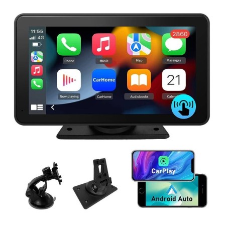 CARPLAYER PORTATILE MONTAGGIO CRUSCOTTO - TOUCH SCREEN 7" - ANDROID AUTO+APPLECARPLAY