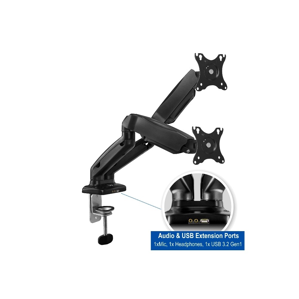 SUPPORTO DA TAVOLO CON MOLLA A GAS PER 2 MONITOR (EW1516)